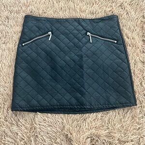H&M DIVIDED Black Quilted Leather Mini-Skirt